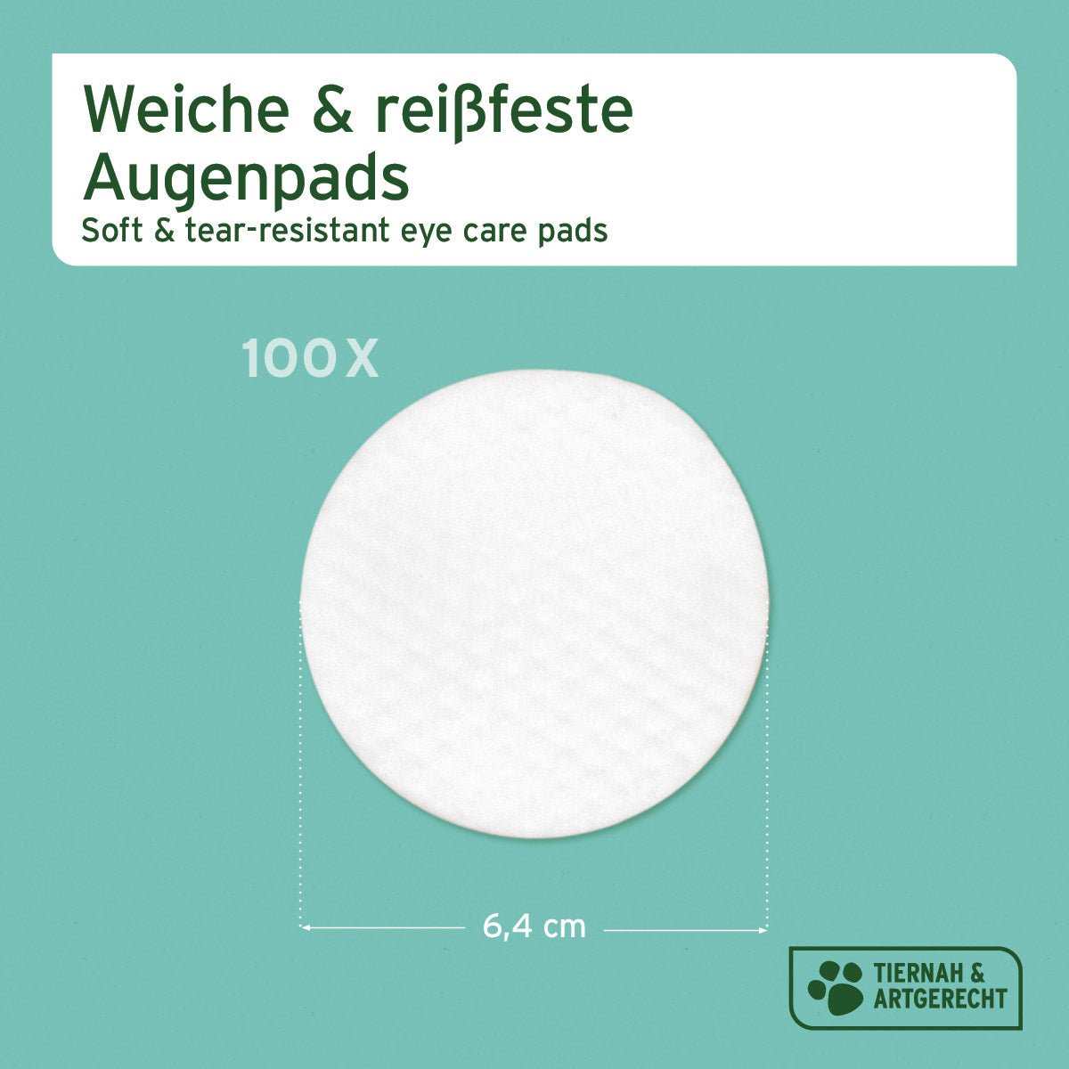 Augen - Reinigungspads auf türkisem Hintergrund.