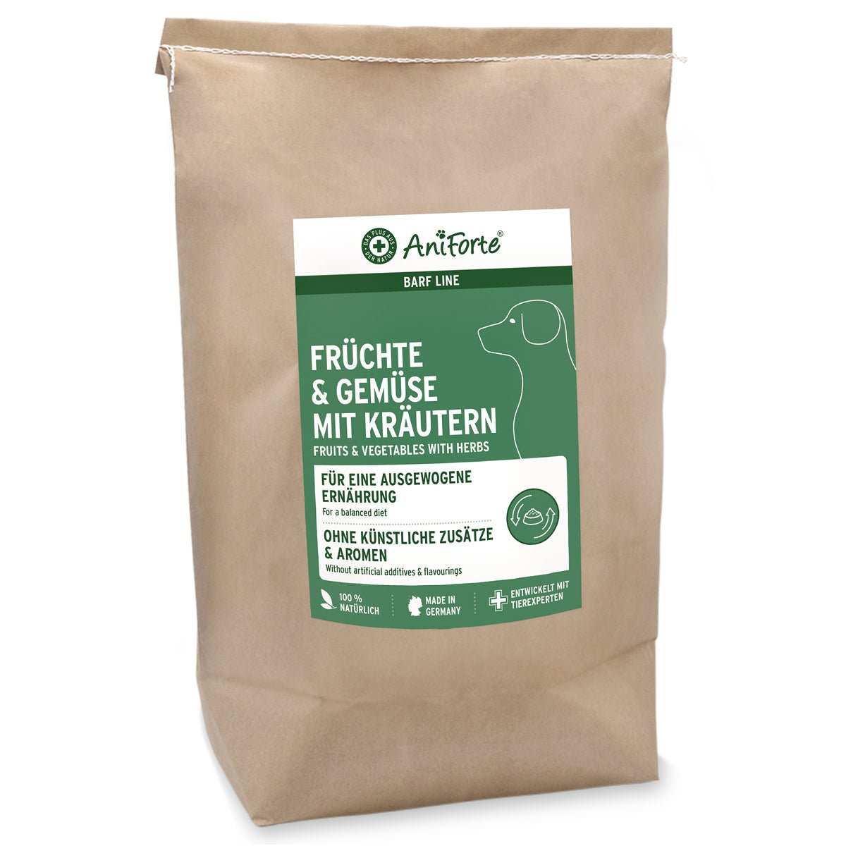 Verpackung BARF - Line Früchte & Gemüse mit Kräutern.