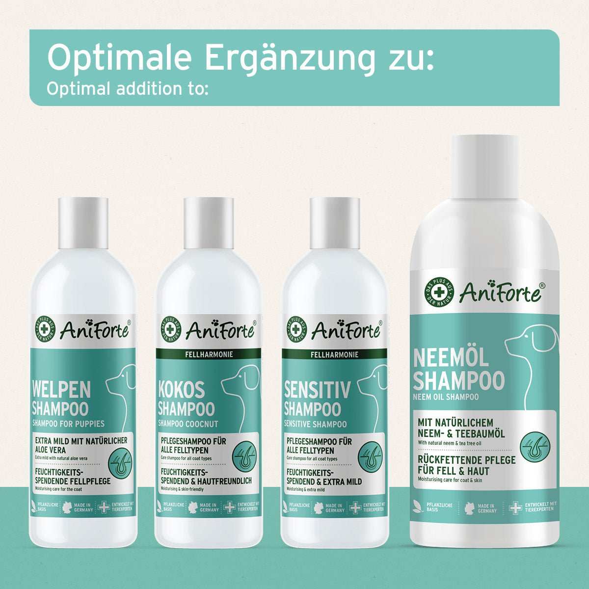 AniForte Fellharmonie Conditioner Kokos für Hunde, Pflegespülung mit Kokosöl und Aloe Vera, geeignet für alle Felltypen, plastikfrei.