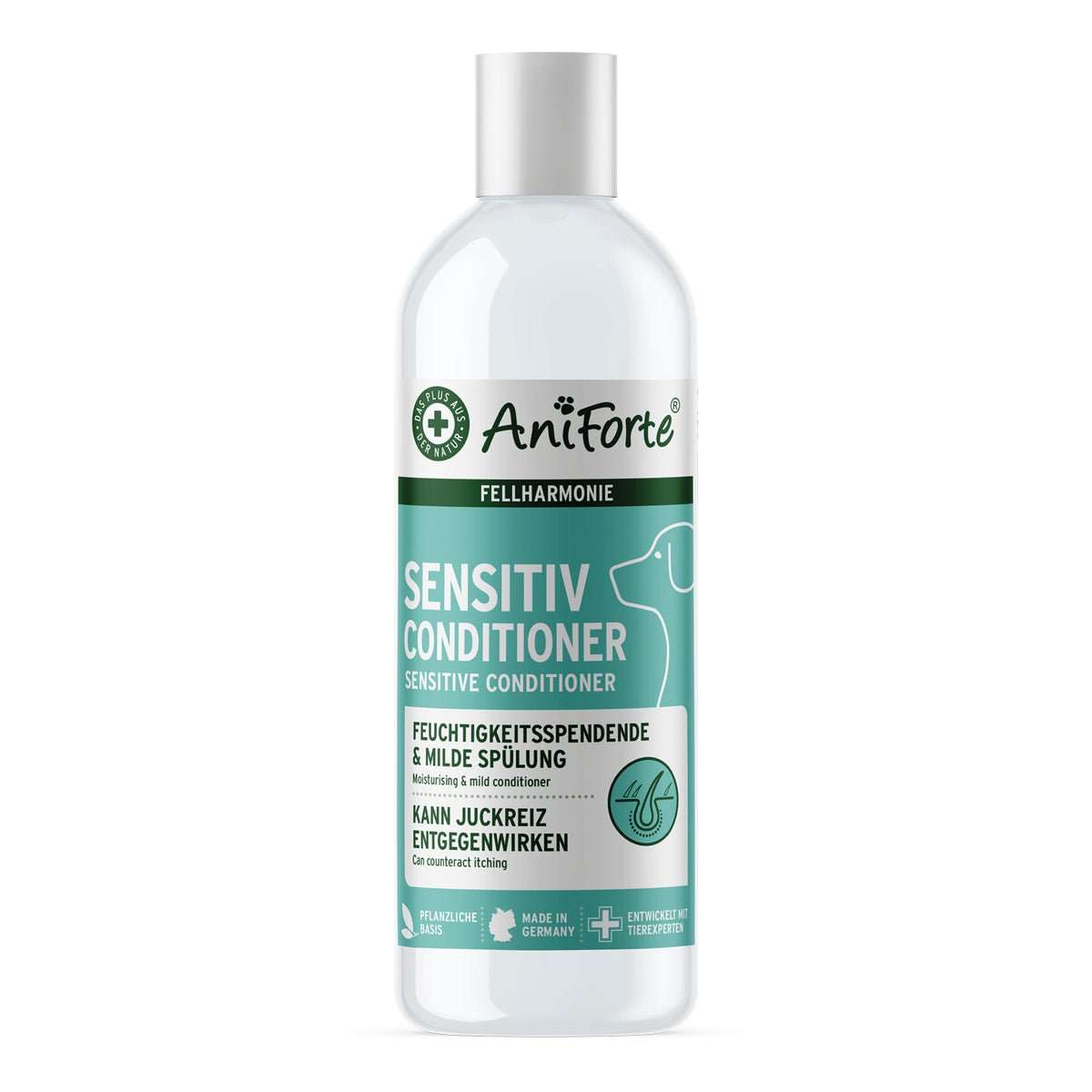 Fellharmonie Conditioner Sensitiv für Hunde, feuchtigkeitsspendende Pflegespülung mit Aloe Vera, geeignet für alle Hunderassen und Felltypen.