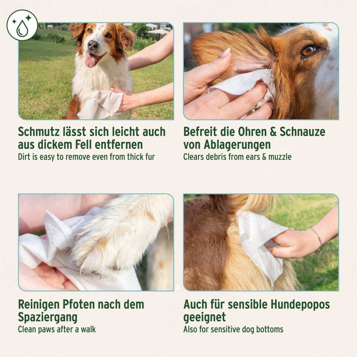Anwendungsbeispiele Pflegetücher.