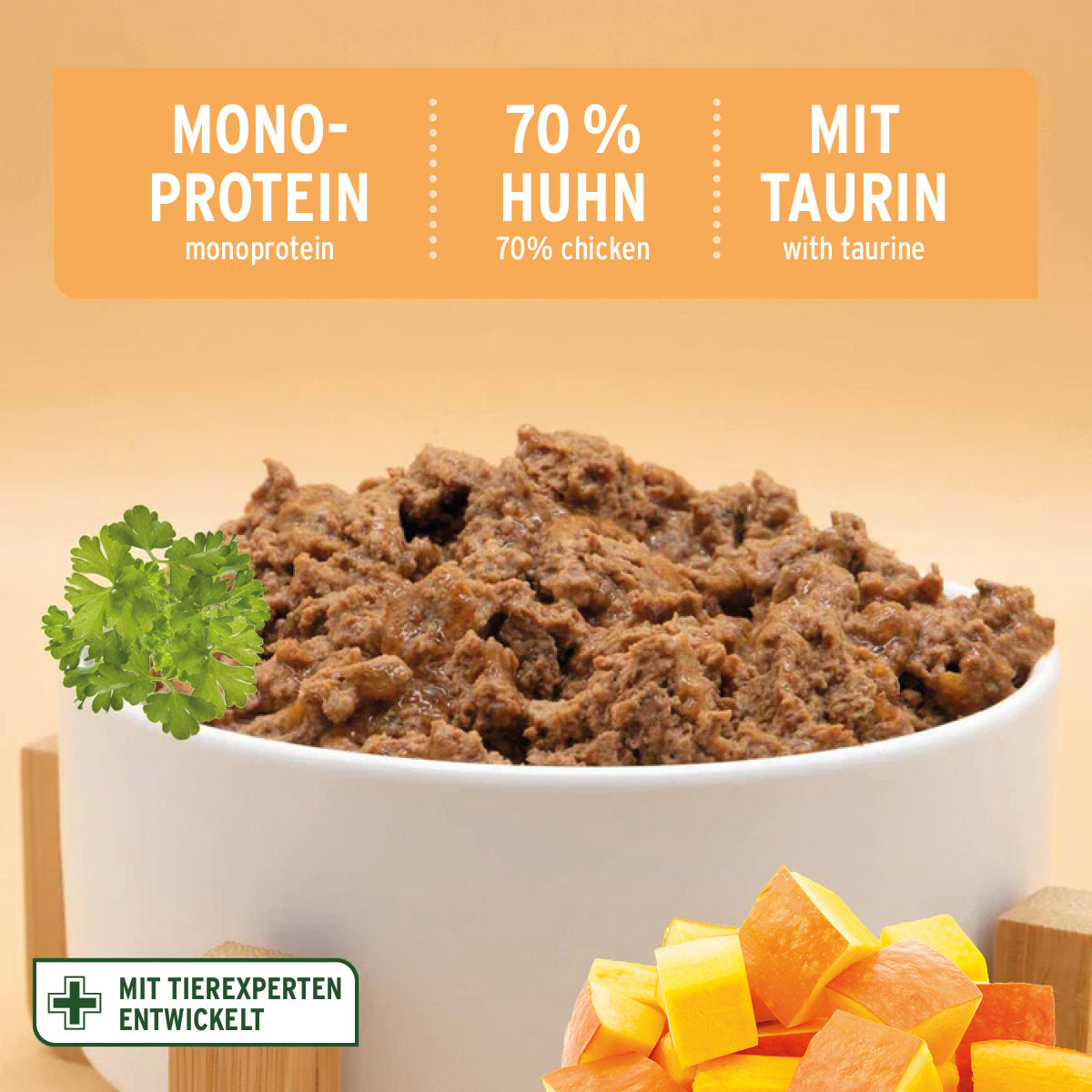 Nassfutter Land Chicken  – Zartes Huhn mit Kürbis