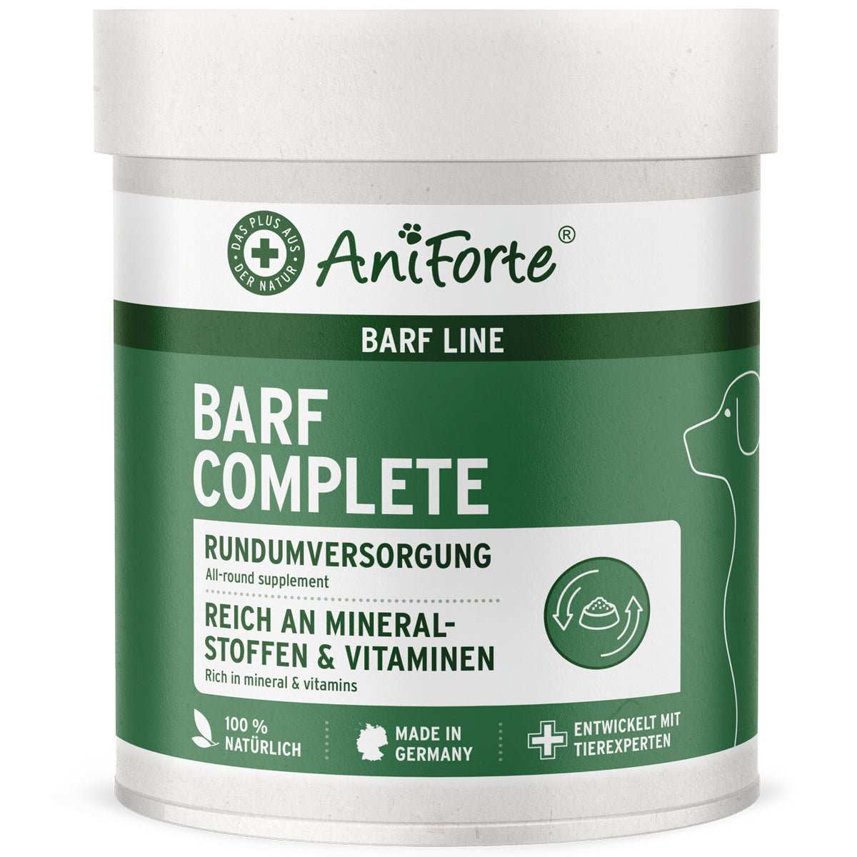 BARF Complete Zusatzpulver für Hunde, natürliche Rundumversorgung, reich an Mineralstoffen und Vitaminen, AniForte.