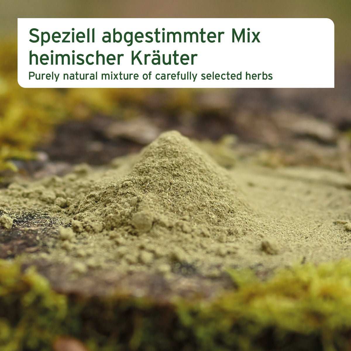 Kräutermischung mit Infotext. 