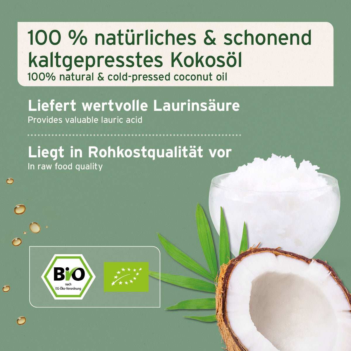 Informationen Bio Kokosöl - mit Kokosnuss. 