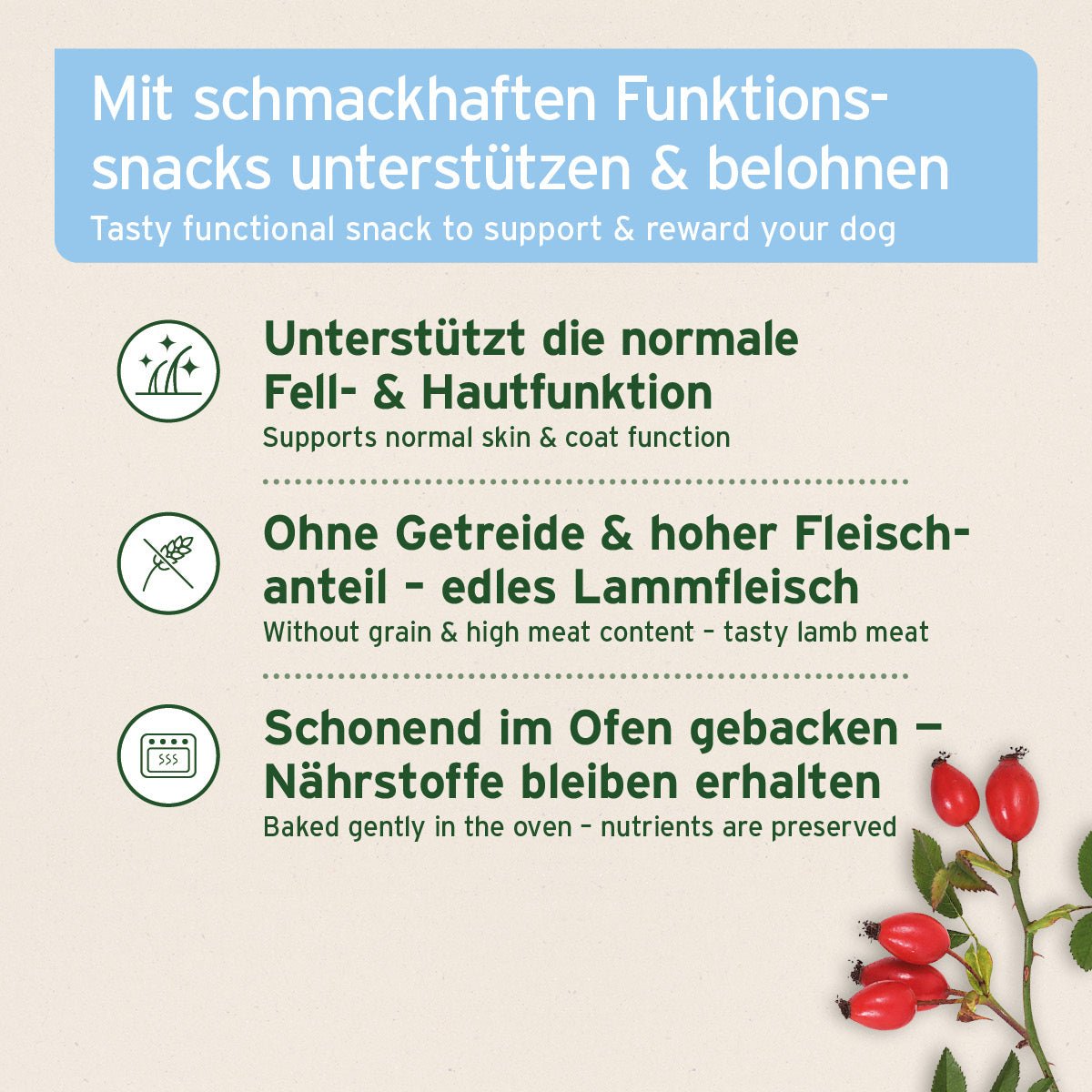 AniForte® Fell & Haut Snacks mit Lammfleisch für glänzendes Fell und gesunde Haut