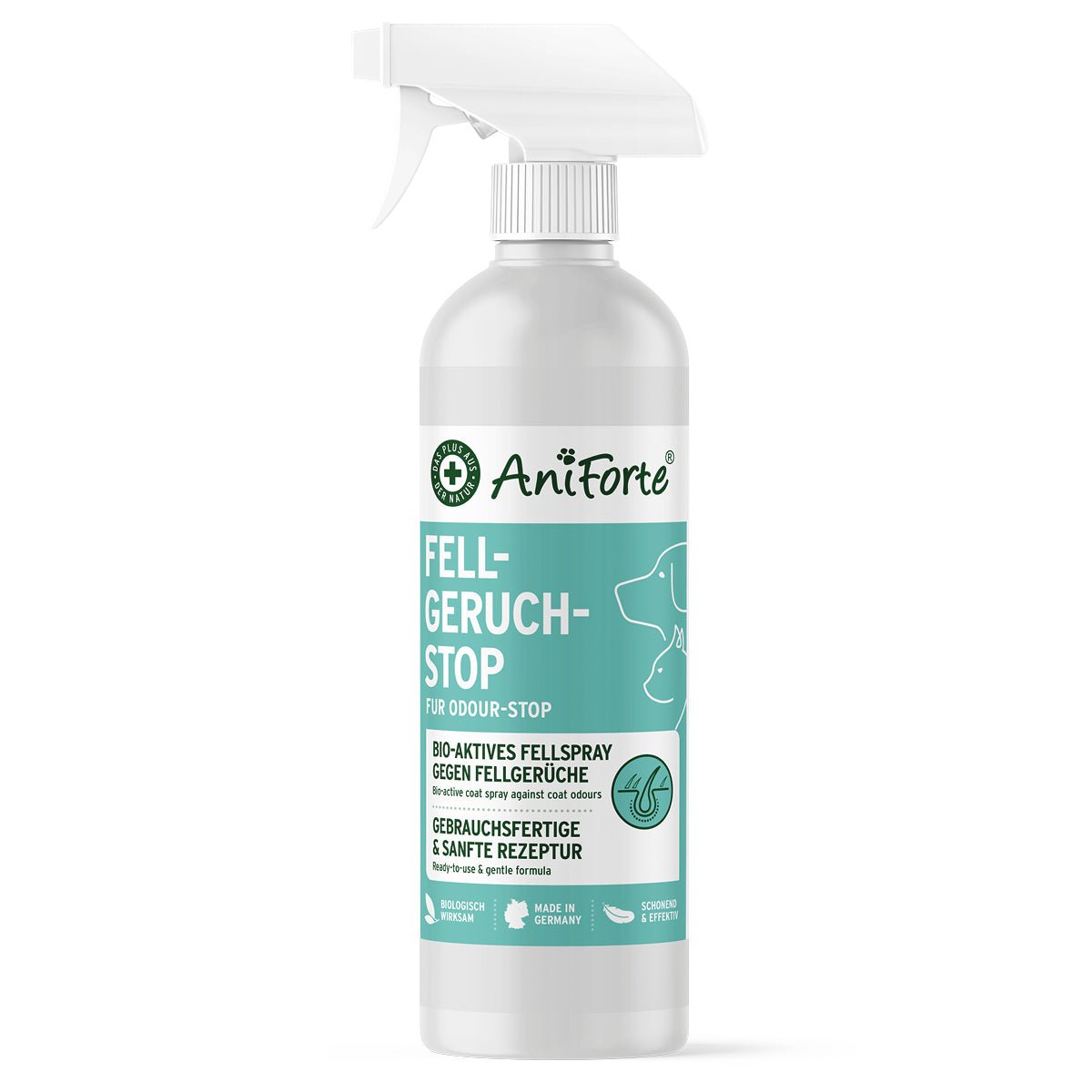 Fellgeruch STOP Spray zur sanften Neutralisierung unangenehmer Haustiergerüche mit Arganöl und Seidenprotein