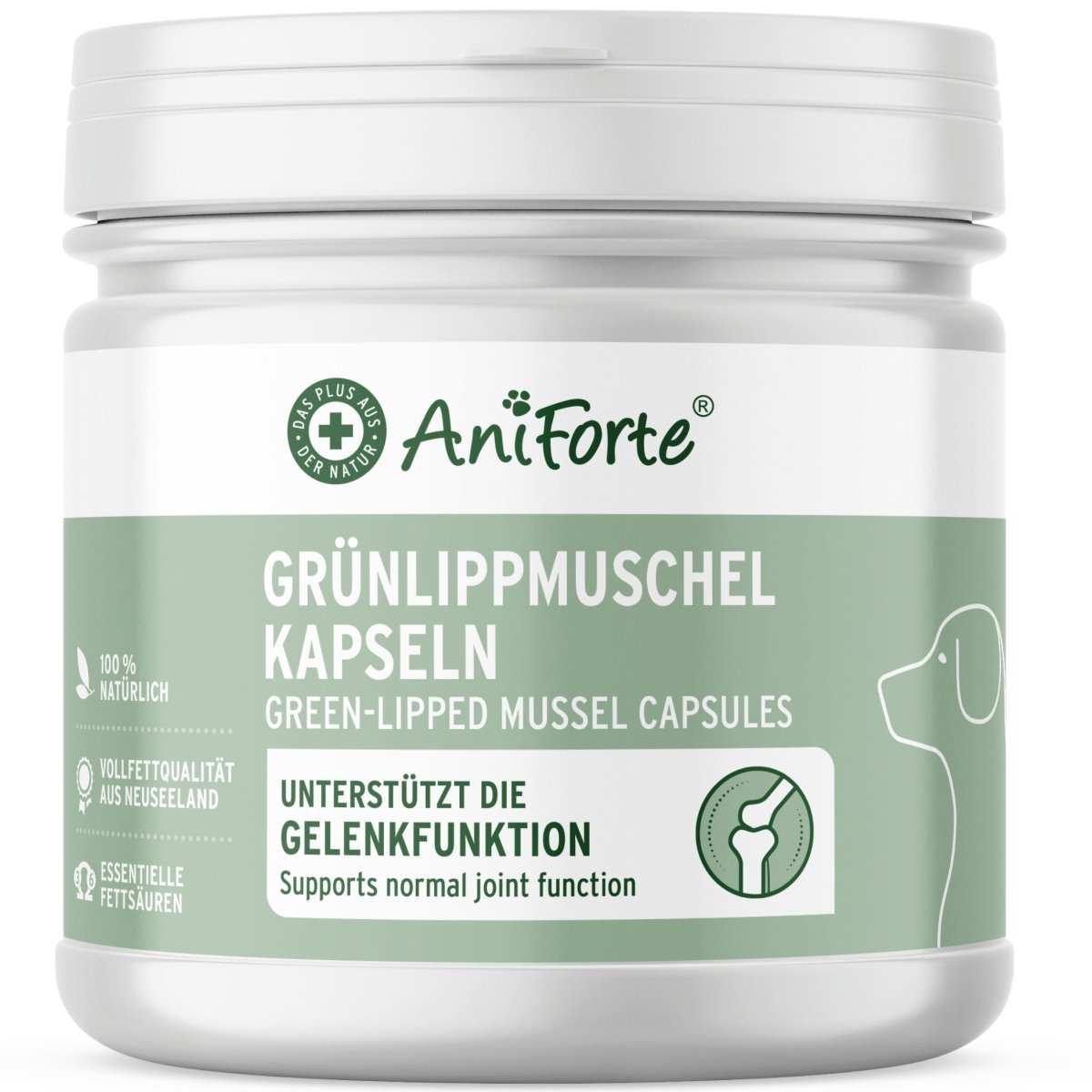 Dose Grünlippmuschel Kapsel. 