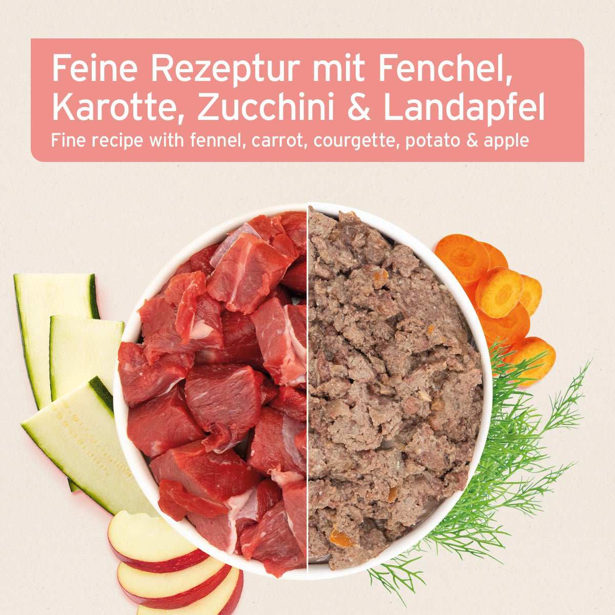 Nassfutter CountryBeef in Schüssel  – "Rind mit Karotte" - AniForte