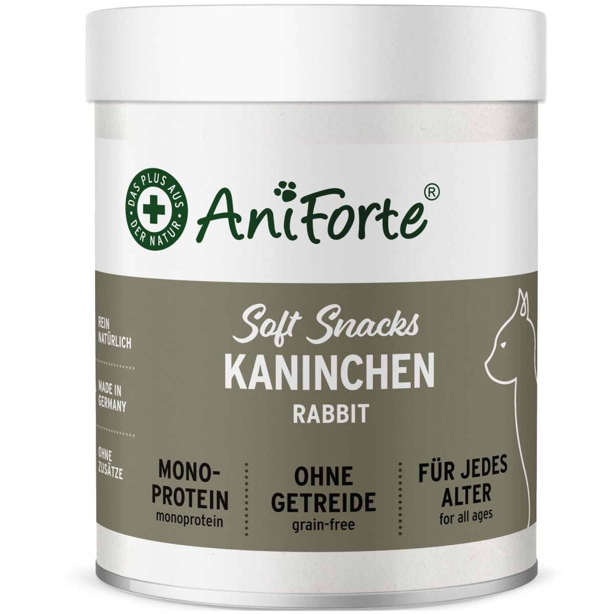 AniForte Soft Snack Kaninchen, weiche Kaninchenfleischwürfel für Katzen, getreidefrei und natürlich