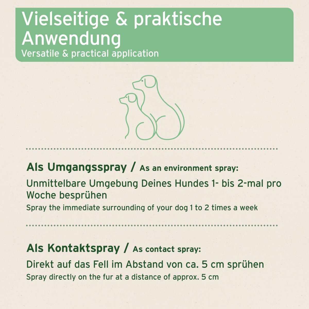 Anwendungsbeispiele Zeckenspray. 
